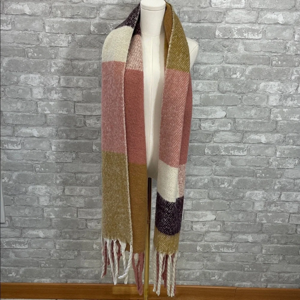 Cost Plus World Market Textured Acrylic Fringe Scarf